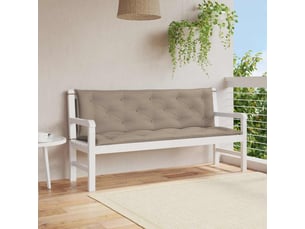 Coussin de banc de jardin, coussin d'assise taupe 150x(50+50)x7 cm tissu oxford cf52832