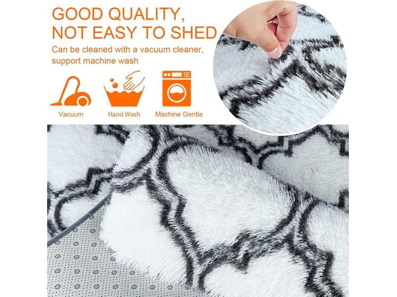  Tapis de décoration, tapis shaggy longues tapis antidérapant pour salon chambre canapé tapis de plancher,super doux, (blanche lanterne, 60 * 120cm) PA308008JJZJ - Conforama D