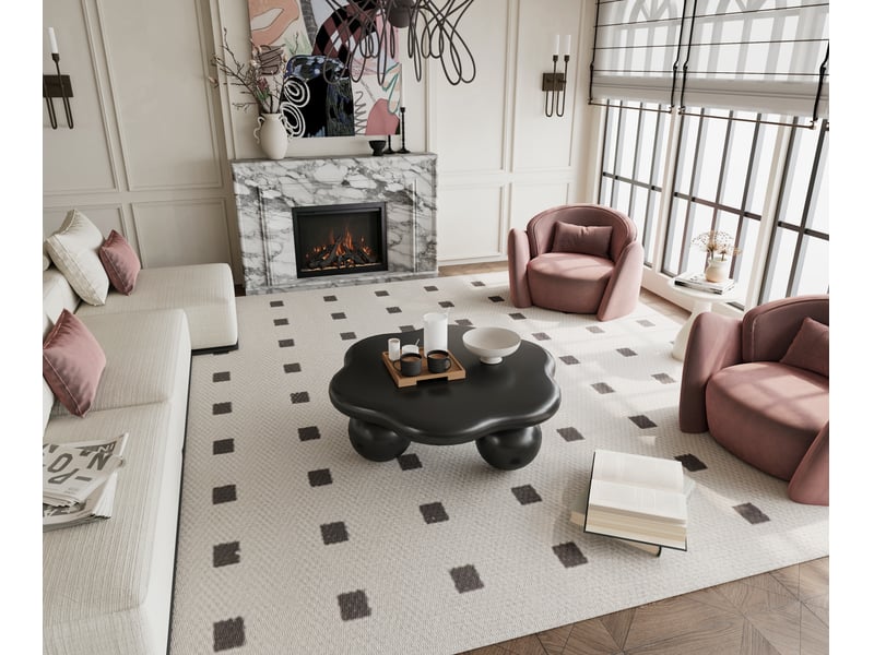  Table basse nuage 80 cm noire mdf laqué design minimaliste gain de place pour petit salon evarich - Conforama B