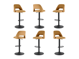 tabouret de bar assise réglable en hauteur <strong>GOEURVANT</strong> - naturel hauteur d'assise 61 cm vendu Par 6