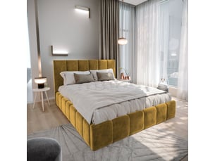 Lit coffre 140x200 cm <strong>MASSENO</strong>  <strong></strong> coloris jaune