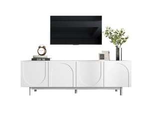 Meuble tv coloris blanc 175 cm MERAX  meuble tv blanc