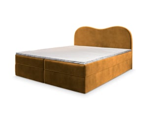 Lit avec rangement 160x200 cm <strong>MASSENO</strong> <strong></strong> coloris jaune
