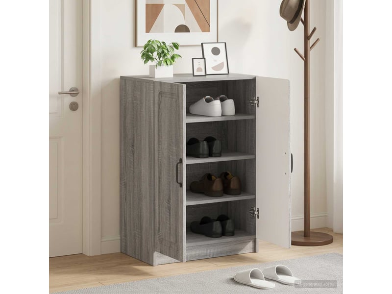  Meuble à chaussures, cabinet à chaussures utrecht 59,5x39,5x87 cm sonoma gris  - Conforama B
