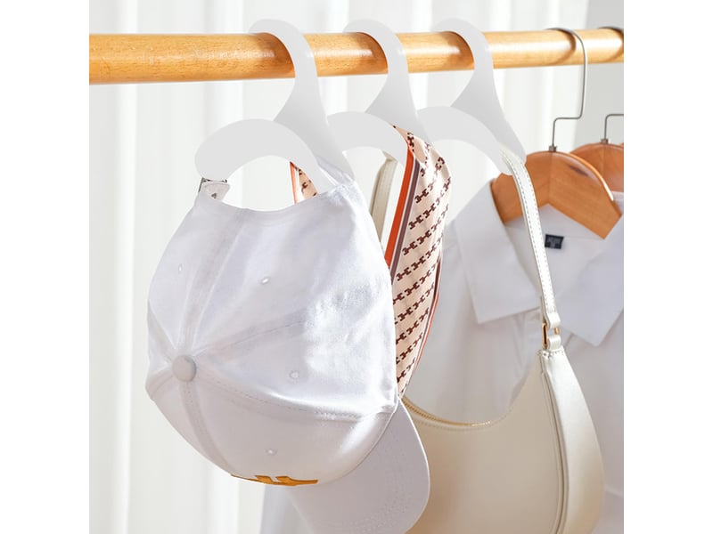 Crochet penderie sac à main 16 pièces - support rangement pour tringle à vêtements, organiseur pour sacs, écharpes et cravates, blanc - Conforama C