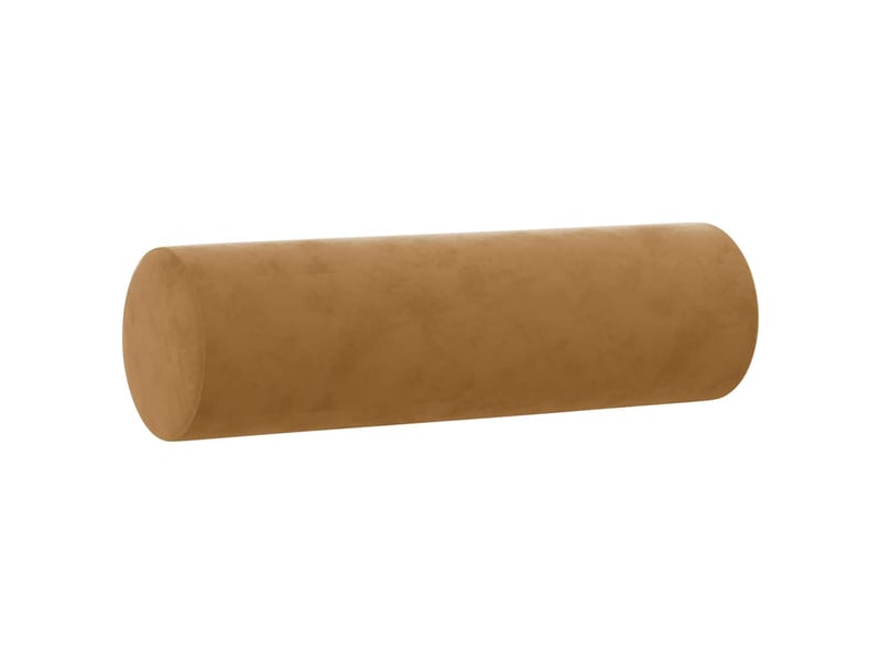  Lot de 2 coussins décoratifs marron ø15x50 cm velours cf60878  - Conforama C