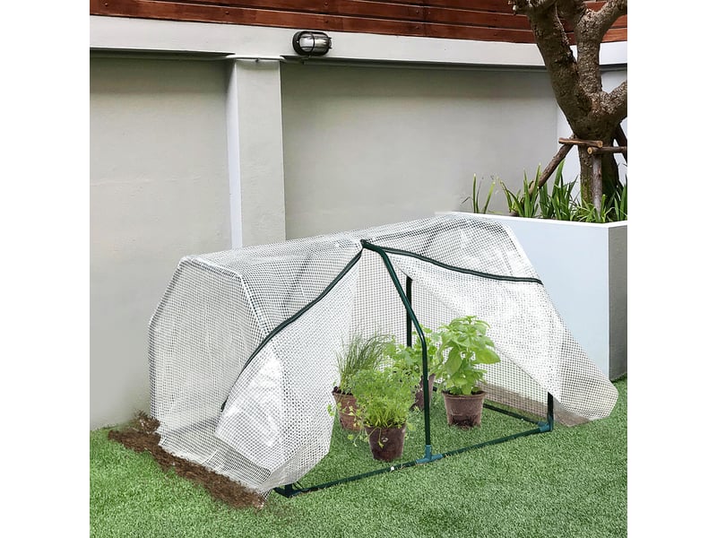  Mini serre, résistante aux intempéries, facile à transporter, 99 cm x 71 cm x 60 cm, tunnel de culture, verte  - Conforama C