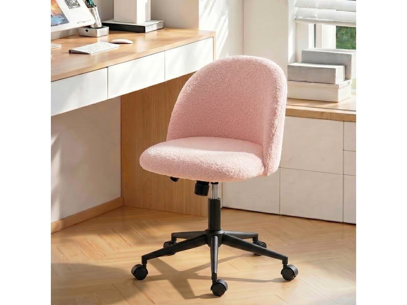  Chaise de bureau pivotante réglable en hauteur, jusqu'à 120 kg, rose  - Conforama C