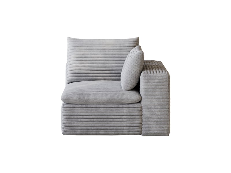 Canapé modulable gris en mousse sans cadre tissu coton doux ajustable - Conforama A