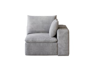 Canapé modulable gris en mousse sans cadre tissu coton doux ajustable