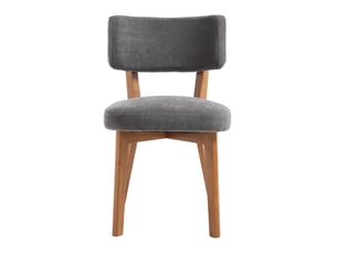 Lot de 2 chaises de salle à manger en tissu gris, pieds en bois