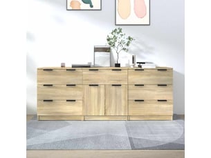 Buffets 3 pcs - bahut - meuble de rangement chêne sonoma bois d'ingénierie