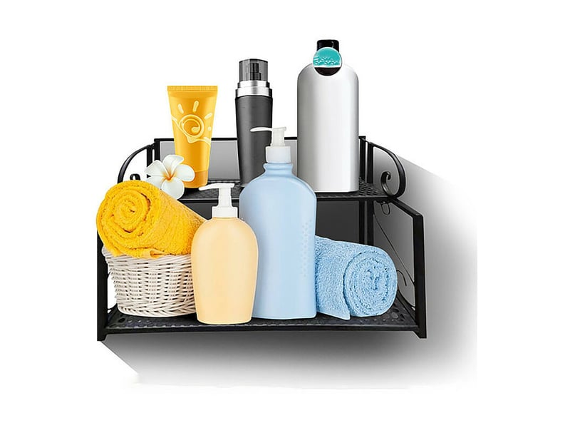  Aiducho étagère rangement douche fer, 2 niveaux. Panier sous étagère pour cuisine, armoires et meubles bas. Pratique et robuste.  - Conforama C
