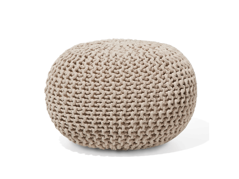 Pouf conrad coton beige clair 52519 - Conforama A