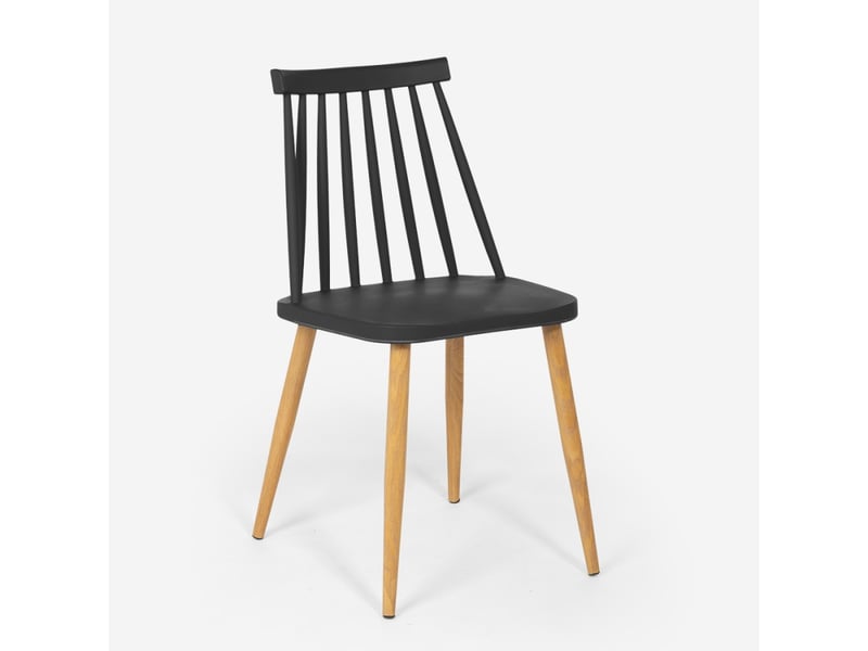 Chaise de cuisine et salon en polypropylène style classique toutou - noir  - Conforama C