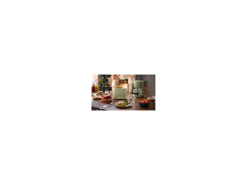  Grille pain 2 tranches vert avec thermostat reglable 7 positions fonctions reheat et defrost 8012458 - Conforama E