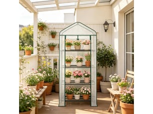 Serre de jardin - polyéthylèneacier - blanc - pour jardin et extérieur