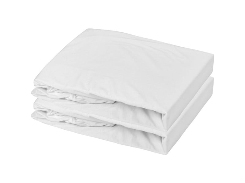  Drap housse bebe 60 x 120 cm jersey coton blanc lot de 2 1901577 - Conforama A