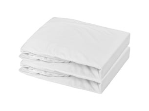 Drap housse bebe 60 x 120 cm jersey coton blanc lot de 2