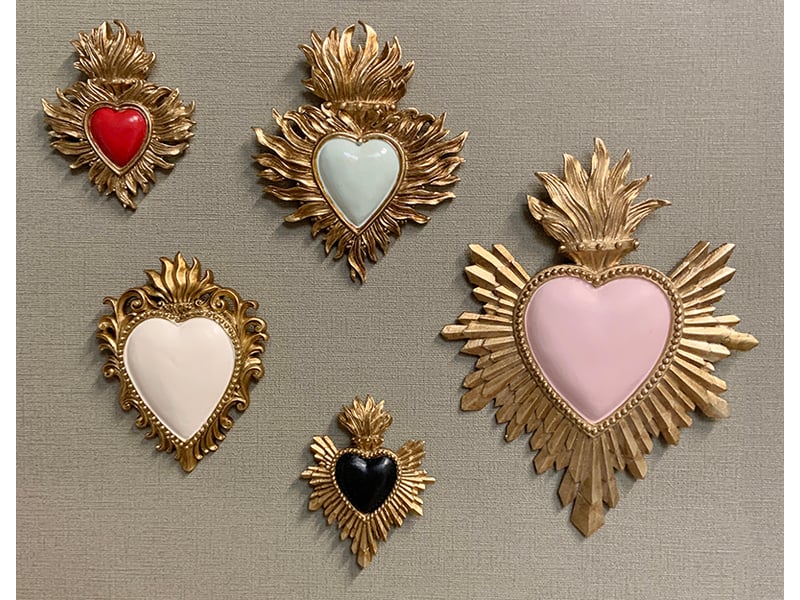 Déco murale ex-voto rose pâle 14,4x18,5cm  - Conforama E
