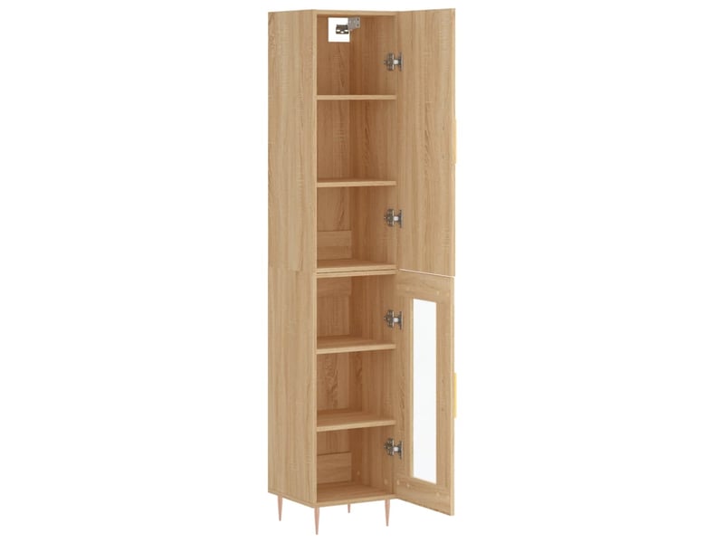  Buffet haut - bahut - meuble de rangement chêne sonoma 34,5x34x180 cm bois d'ingénierie  - Conforama D