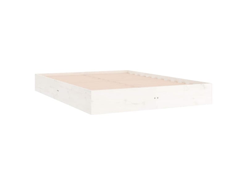  Lit double- lit adulte -  cadre de lit sans matelas blanc bois massif 150x200 cm  - Conforama B