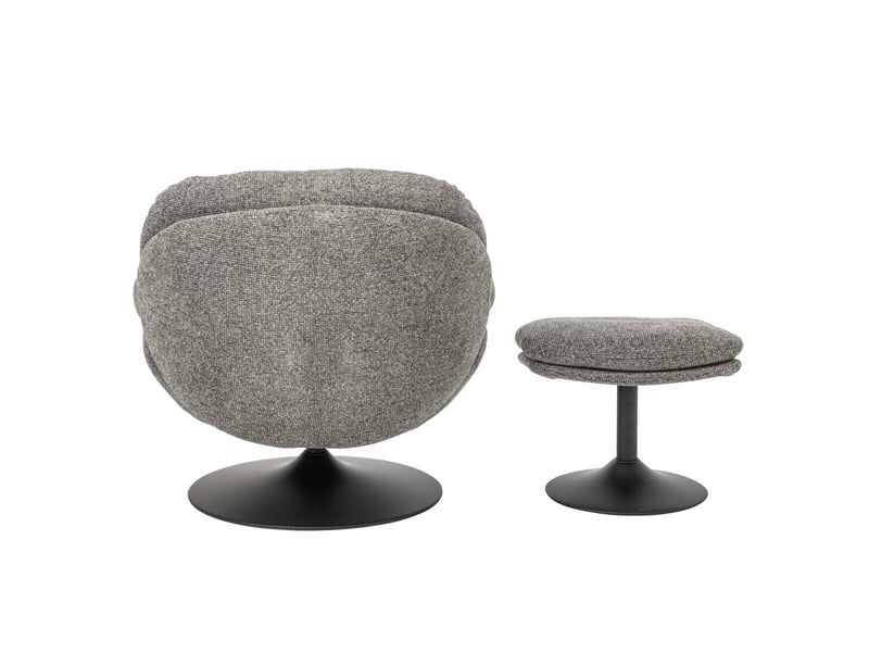  Fauteuil avec pouf repose-pieds helle 88cm gris  - Conforama D