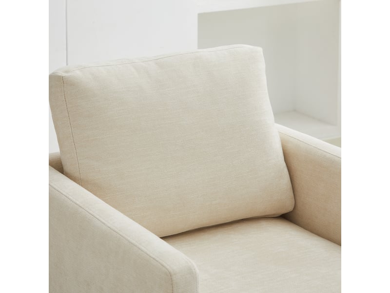  Fauteuil d’appoint pivotant rembourré à quatre faces en tissu chenille, accoudoirs inclus, rotation 360° pour salon, chambre et pièce d’enfant  - Conforama R