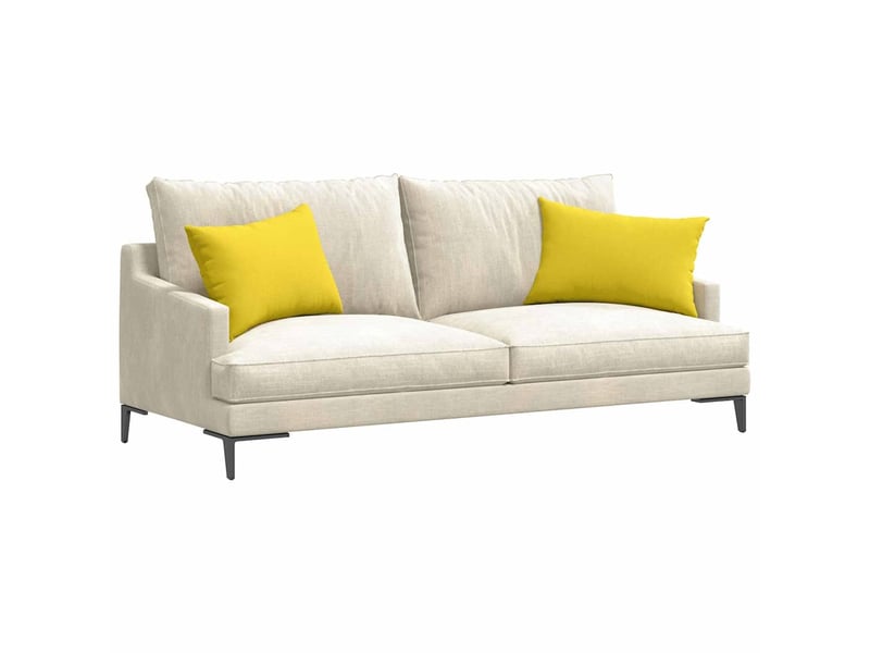  Lot de 2 coussins de canapé, coussins décoratifs tissu jaune clair 60 x 40 cm cf58892  - Conforama C