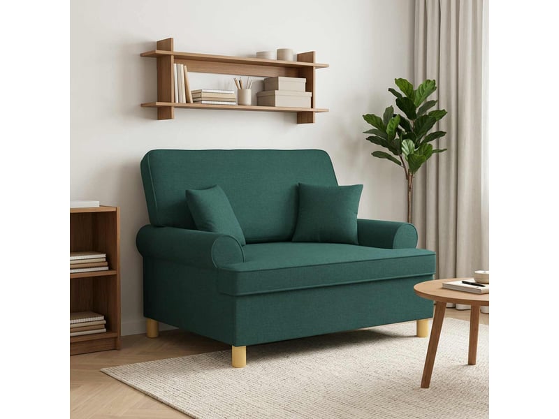  Vidaxl fauteuil xxl avec coussins vert foncé tissu  - Conforama B