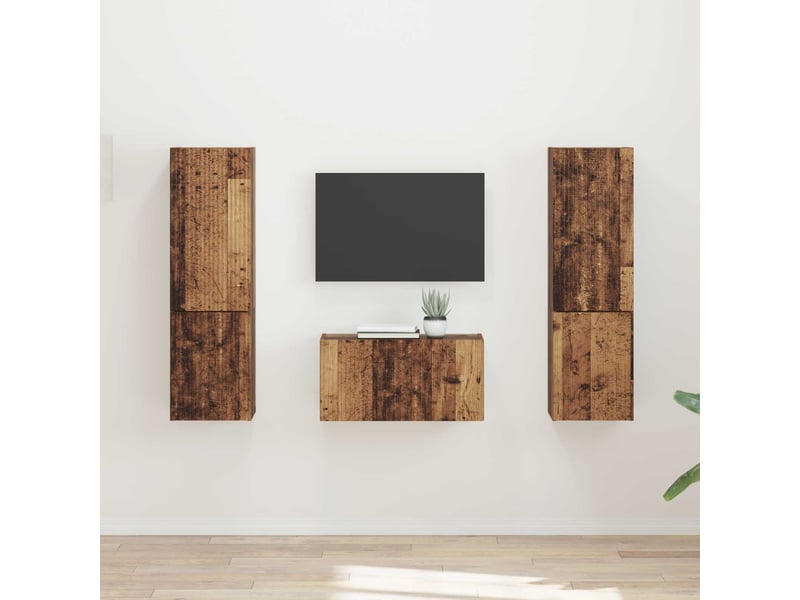  Ensemble meuble tv - banc tv - meuble de rangement 5 pcs bois ancien bois d'ingénierie  - Conforama B