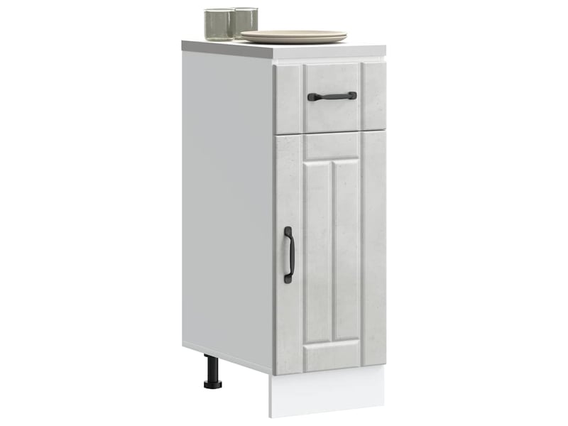 Meuble de rangement, armoire de cuisine lucca gris béton bois ingénierie shl2549 - Conforama C