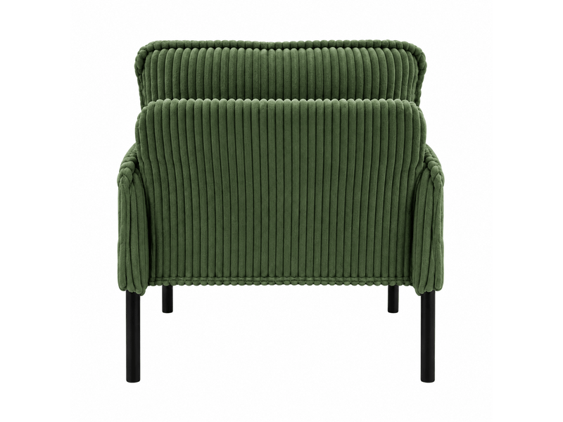  Fauteuil de salon - fauteuil 1 place en velours tricoté avec accoudoirs et poches latérales, 69 x 73 x 83 cm, vert  - Conforama B