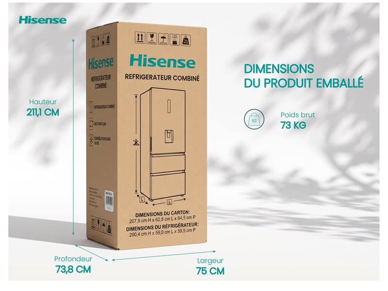 Réfrigérateur combiné (congélateur en bas) HISENSE RB440N4ACD - Conforama Q