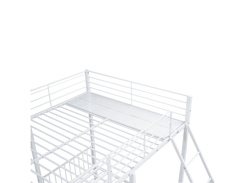 Lit superposé 90 × 200 et 140 × 200 cm 2 tiroirs en métal - blanc C-CRAFTLINK - Conforama E