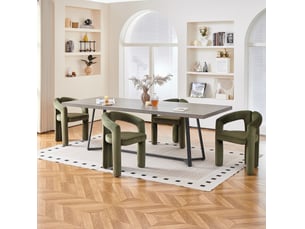 Lot de 4 chaises de salle à manger avec accoudoirs, pour la salle à manger, design moderne, en mousse et tissu, vert