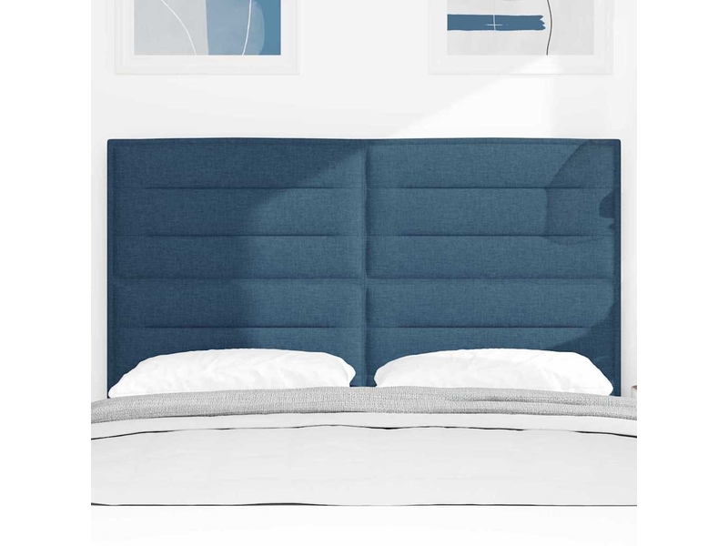  Tête de lit | panneau de tête de lit led avec bandes led bleu 144 cm tissu  - Conforama D