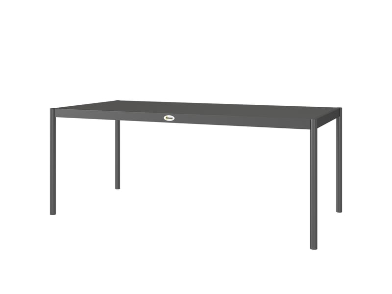 Table de jardin rectangulaire, table à manger extérieure acier gris foncé 186x90x74cm  - Conforama A