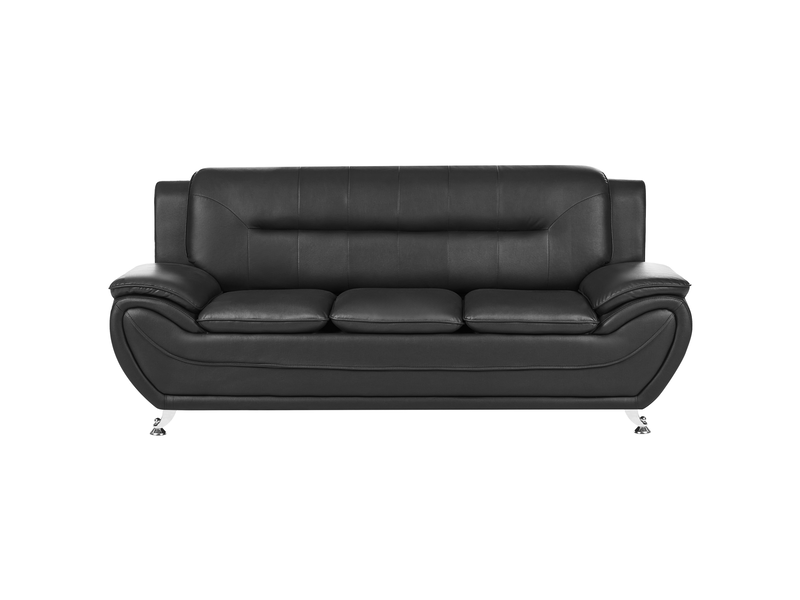  Ensemble de salon 6 places leira cuir pu noir  - Conforama D