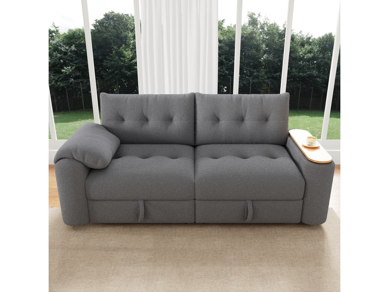  Canapé convertible, canapé-lit, 3 places, gris, adapté à l'espace de vie, mobilier pour espace de vie, pour salon et séjour  - Conforama C