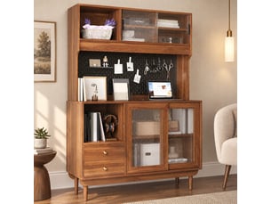 Buffet 4 porte(s) 2 tiroir(s) <strong></strong> <strong></strong> - 120 cm coloris marron