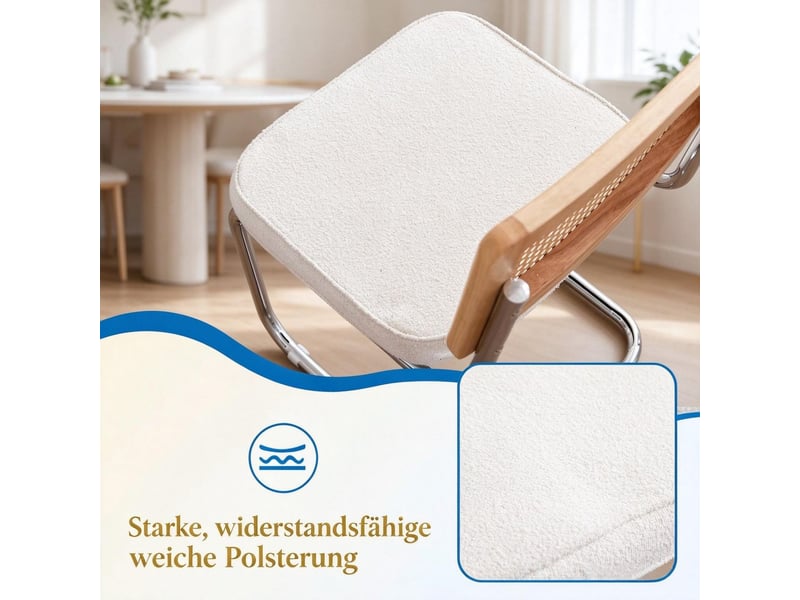 Lot de chaises 4 pièces à structure en porte-à-faux dossier respirant forme élégante usage multifonctionnel - Conforama E