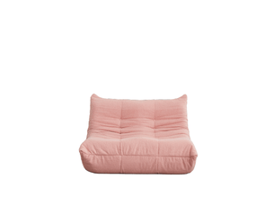 Canapé bas rembourré - tissu chenille doux - mousse haute densité - design sans accoudoirs - forme ergonomique