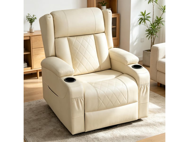 Fauteuil relax pivotant avec repose-pieds, modèle élégant pour salon, 1 pièce - Conforama E