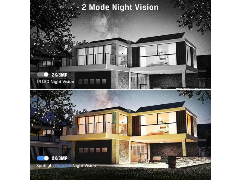  Camera securite solaire 4g lte 3g 2k ip66 detection pir vision couleur  - Conforama E