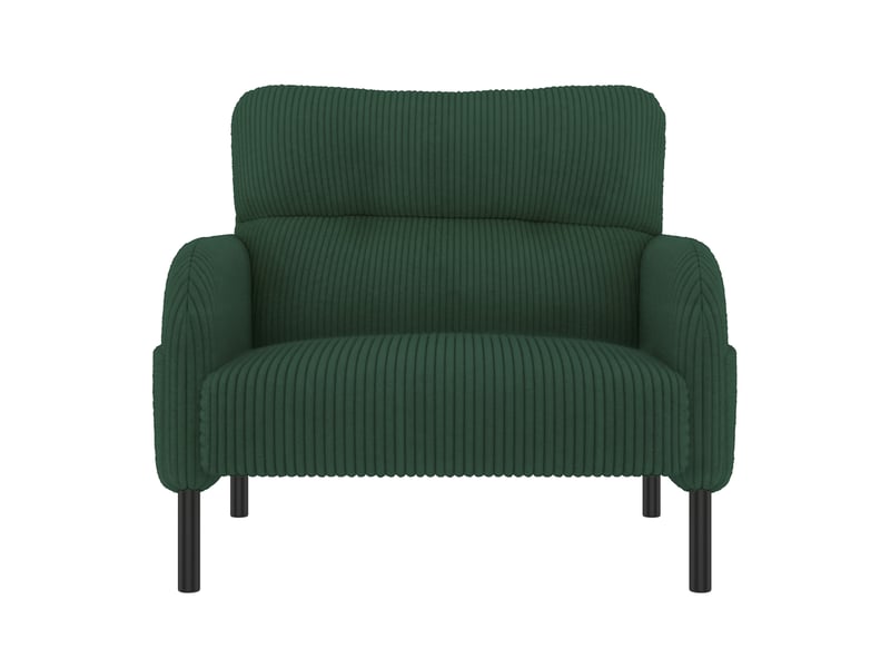 Fauteuil avec dossier ergonomique et poches latérales, en velours côtelé vert émeraude, 67 × 75 × 79 cm - Conforama A
