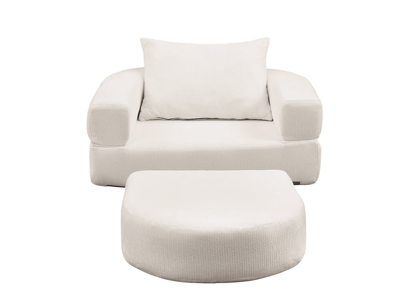  Canapé modulaire réversible à assise large - lpospi - éléments indépendants pour salon, chenille beige  - Conforama A