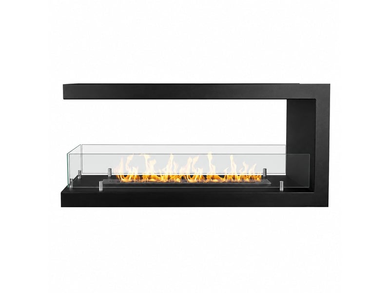 Maratea 120 - cheminée bioéthanol encastrable à trois faces 120x50x30 cm avec brûleur en acier de 1,25 l - Conforama C
