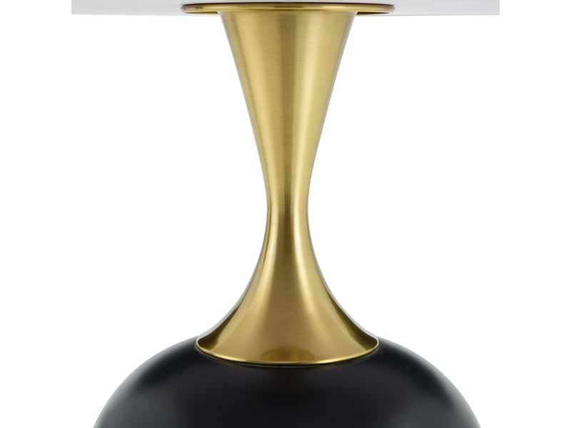  Table d’appoint ronde avec piètement en métal pour salon et chambre en mélamine noyer et noir  - Conforama D