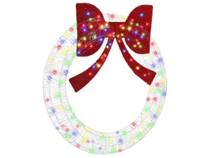 Couronne de noël, décoration de noël 150 led multicolore 120 cm acrylique cf61755